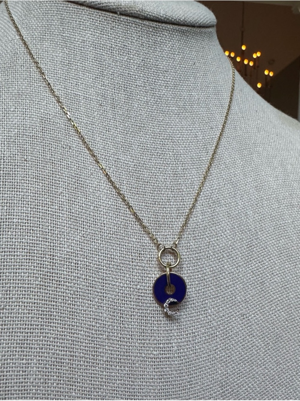 Foundrae Blue Crescent - Karma Disc Necklace - Picture 8 of 13
